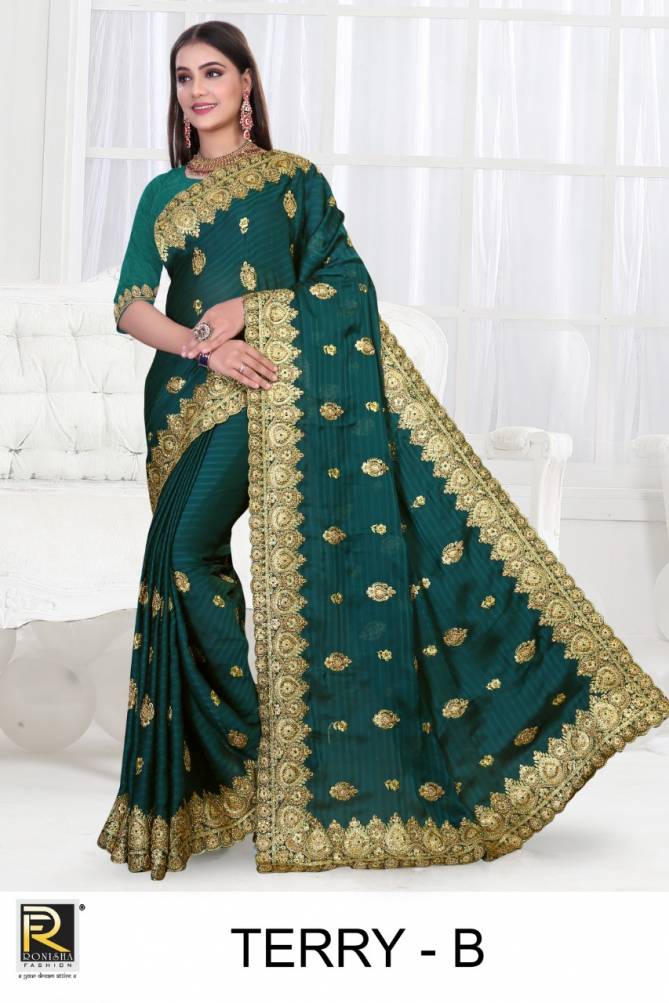 Ronisha Terry New Exclusive Wear Designer Fancy Georgette Saree Collection